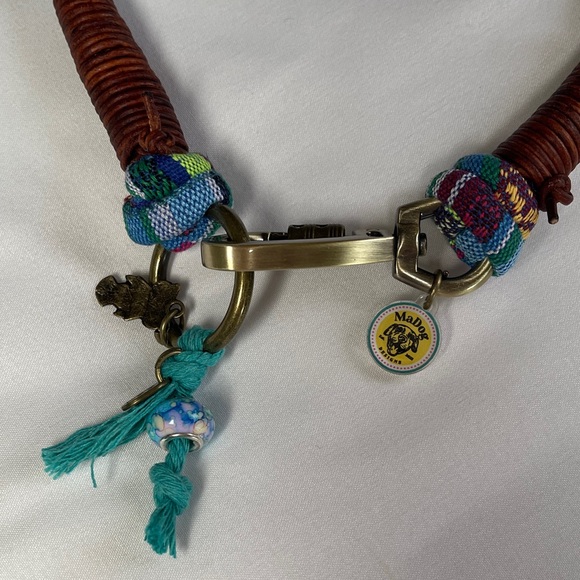 Colorful Woven Dog Collar with Charms - Picture 2 of 10